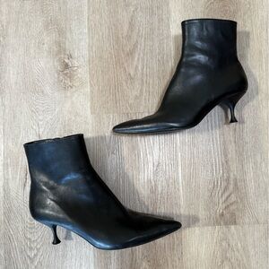 Zara Black Ankle Kotten Heel Booties size 40